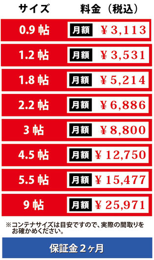 大垣久瀬川町貸コンテナレンタル収納スペース貸倉庫トランクルーム