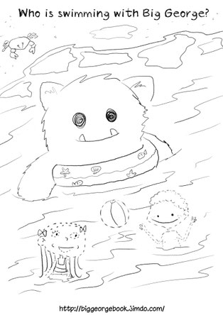cute monster  book Big George children illustration picture  Book English kids ESL vocabulary worksheet free activities for kids kindergarten preschool big foot big george summer activities 