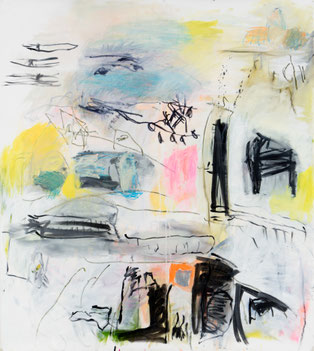 Neuer Plan, 2020, Öl, Kreide, Acryl auf Leinwand, 180x160cm