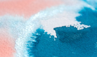spirituelle malerin, Grüße des Himmels, Schimmer Petrol Blau Aprico, Seelenheilende Pinselstriche, Perlfarbe
