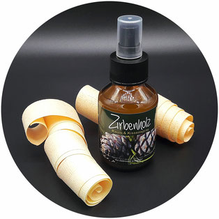 Zirbenspray Kissenspray zum Auffrischen von Zirbenkissen und Zirbenholz Produkten