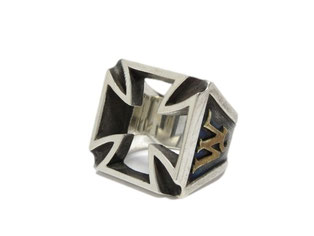 WEIRDO CROSS RING 925 BRASS