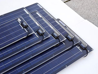 Simply stick on solar panels without frames. These solar panels have passed all tests. Unframed solar panels are ideal for mobile use on campers, off-road vehicles, vans, camping buses, panel vans, sailing boats and yachts.