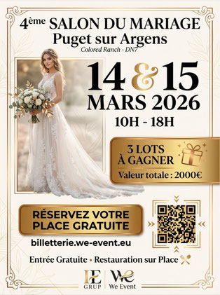 Salon du Mariage de Puget-sur-Argens - 14 et 15 Mars 2026