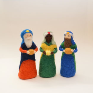 Waldorf Krippenfiguren, Krippenfiguren aus Filz,  Heilige drei Könige Filz, Heilige drei Könige Waldorf, gefilzte Krippenfiguren Waldorf, Filz Krippenfiguren, Heilige drei Könige, Drei Könige Filzfiguren, Heilige drei Könige Wolle 