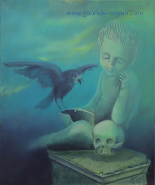 Nevermore, Oil Glazing technique, highlighting with egg tempera on canvas, 50x60cm, 2015 