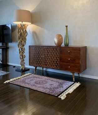 QUMsilk 120x80 ザロチャラクサイズ - ペルシャ絨毯 キリム QUMsilk 120x80 ザロチャラクサイズ - ペルシャ絨毯 キリム
