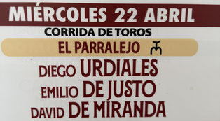 Toros del Parralejo pour Urdiales, de Justo et de Miranda