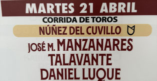 Toros de Nuñez del Cuvillo pour JM Manzanares, Talavante et Luque
