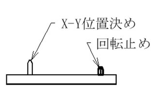 ピンはX-Y位置決めピンを長くします。