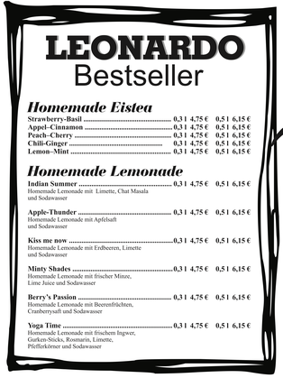© Cafe Leonardo® - Homemade Eistee & Lemonade