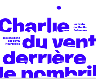 Illustration avec le titre "Charlie du vent derrière le nombril" écrit en bleu