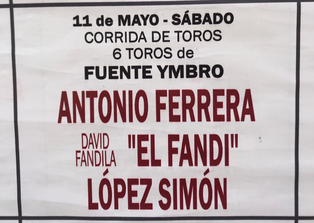Toros de Fuente Ymbro pour Antonio Ferrera, El Fandi, Lopez Simon