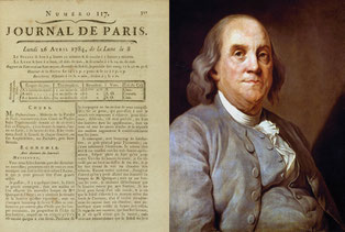 Lettre de Franklin dans le Journal de Paris du 26 avril 1784.
