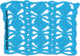 Cómo tejer el punto fantasía a crochet # 15: rombo de varetas