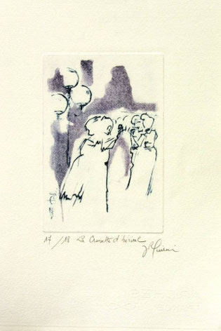 *916-2. La guinguette de La Croisette,20 x 30, vélin d'Arches