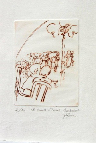  Gravure : La guinguette de La Croisette Remiremont 20 x 30