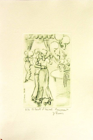 *936- La guinguette de La Croisette 20 x 30, vélin d'Arches