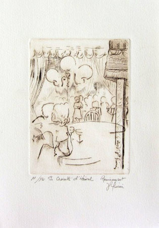 *930- La guinguette de La Croisette  20 x 30, vélin d'Arches