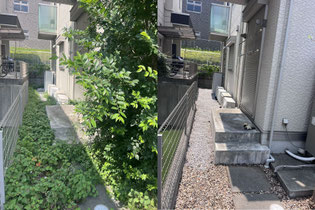 横浜市青葉区で除草する植木屋「纏造園」
