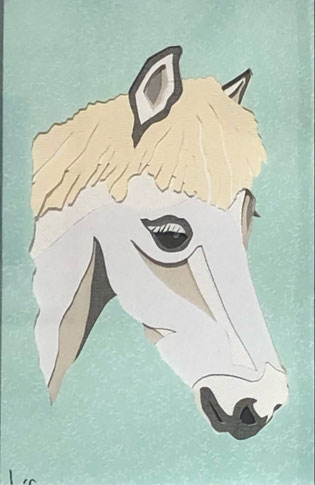 Lis 「神馬」¥6,600 彫紙アート 170㎜×185㎜(内寸80㎜×140㎜)