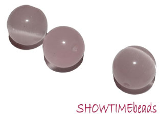 Cateye-Glasperle dunkelgrau 10 Stück 8mm
