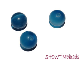 Cateye-Glasperle 10 Stück türkis 6mm
