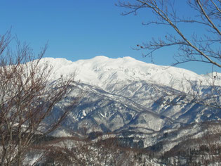護摩堂山山頂から白山アップ