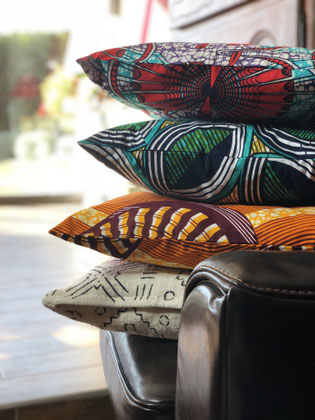 coussins en wax africain