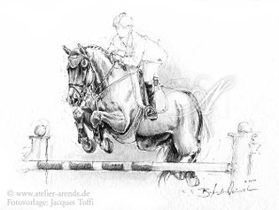 Kunstdruck Springen Horse jumping Show jumping