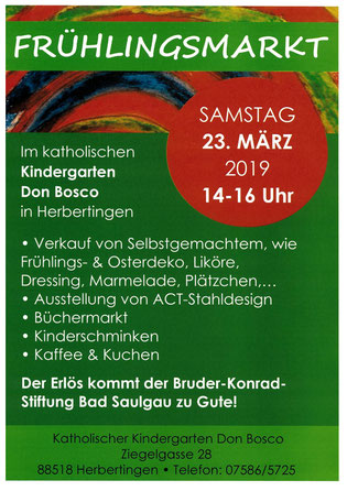 Einladung Frühlingmarkt kath. Kindergarten, Herbertingen