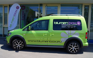 Lieferwagen VW Caddy blumenbox Lieferservice Blumen