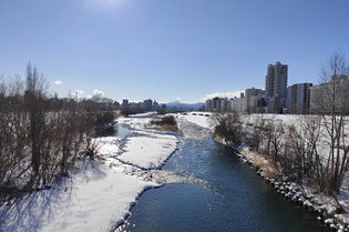 豊平川と恵庭岳