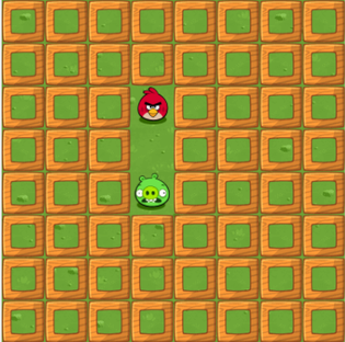 Can you help the angry bird to catch the naughty pig? 