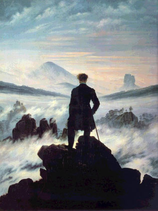 Generalmente se tiene la idea que el filósofo divaga en ideas no muy concretas. “Voyageur contemplant une mer de nuages” de Caspar David Friedrich- 1818