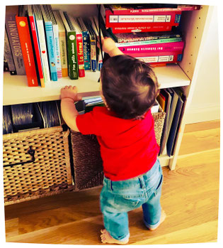 baby, book, bookcase, lifestylette