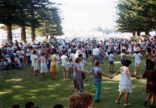 Traditional dances at the very popular annual Victor Harbour excursion (1983 in photo)