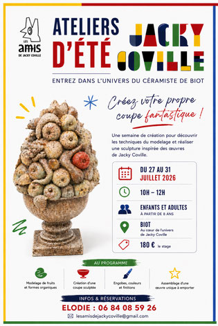 Atelier sculpture, poterie, enfants Biot, Antibes, Valbonne, cote d'azur