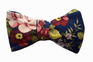 Herren Anzug Fliege zum selbstbinden - Schleife blau blumenmuster blumig floral