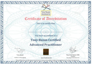 マインドマップ ・アドバンス・プラクティショナー修了証