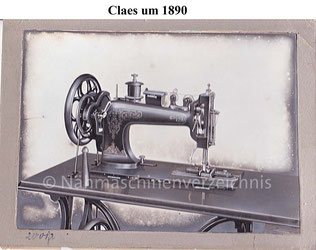 Claes Spezialnähmaschine Flachbett, gebaut um 1890 von der Firma Claes & Flentje OHG Mühlhausen in Thüringen