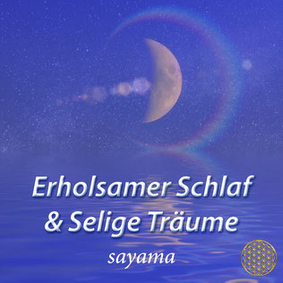 Das Titelbild des Albums Ayurveda Herz Meditation von Sayama Music Richard Hiebinger. Es zeigt einen rosa Buddha vor einer wunderschönen violetten Blüte und die Blume des Lebens