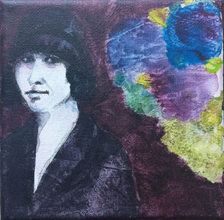Maria, 10x10 cm, Acryl auf Leinwand,  VERKAUFT 