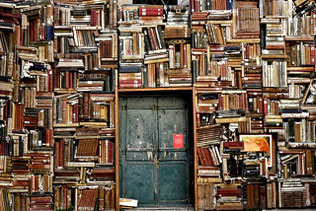 books around a door