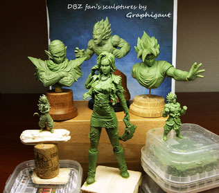 DBZ, dragon ball, Son Goku, Goku, buste, sculpture, handmade, fan bust, Vegeta, Bejita, Piccolo, Namek, Sayan, Z warriors