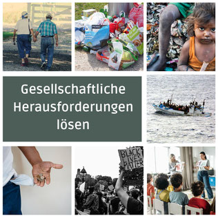 Bilder sozialer Missstände (zum Beispiel Armut, umweltverschmutzung, Migration)