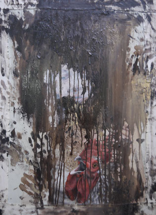Stupid To Hide The Past Under The Last Snow Of April . 2016 . 83x62 . oil on canvas