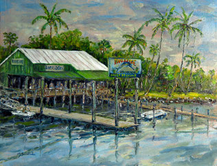 Riverside Cafe, Oil, 11x14, SOLD