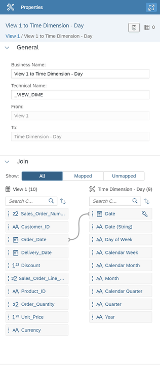 SAP Datasphere Join between view and association target