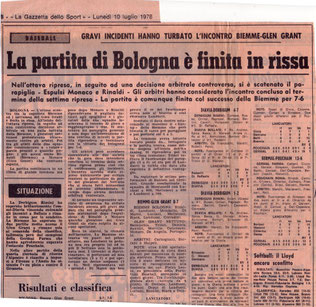 Nella foto allargabile la pagina della "Gazzetta dello Sport" citata nell'articolo